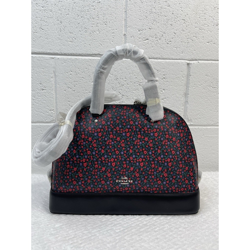 Coach Sierra Bag in Ranch Floral print Coated Canvass Leather Base & Handle NWT - Picture 9 of 11